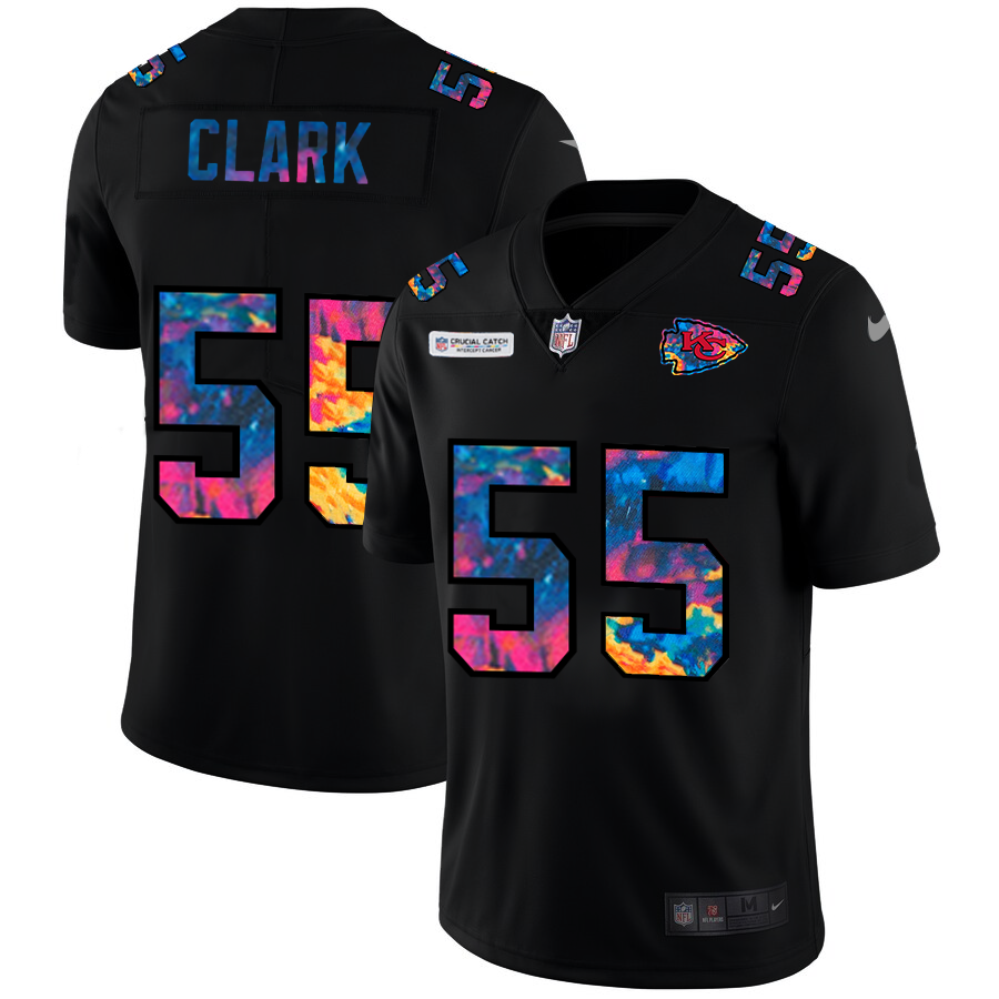 NFL Kansas City Chiefs #55 Frank Clark Men Nike MultiColor Black 2020  Crucial Catch Vapor Untouchable Limited Jersey->houston texans->NFL Jersey